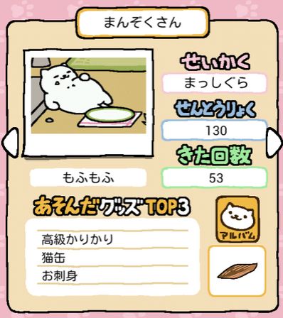 ねこあつめ レアねこ まんぞくさんの入手方法とたからもの | ねこ